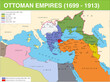 The Ottoman Empire at its greatest extent in. Vector illustration. (1699 - 1913) 