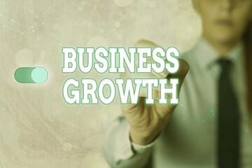 Poster - Writing note showing Business Growth. Business concept for a longterm stage where enterprise qualifies for expansion