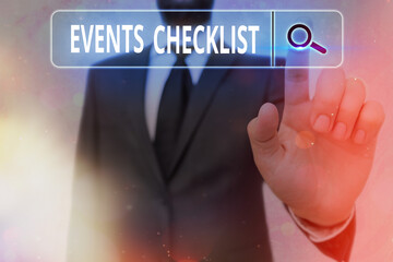 Fototapete - Writing note showing Events Checklist. Business concept for invaluable tool for successfully managing your affair