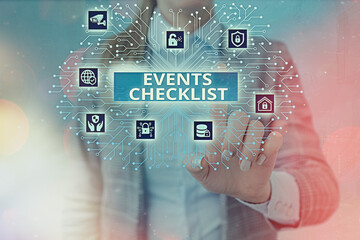 Fototapete - Handwriting text writing Events Checklist. Conceptual photo invaluable tool for successfully managing your affair