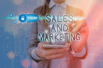 Poster - Handwriting text writing Sales And Marketing. Conceptual photo Business Advertising, Promotion, and Commercial Strategy