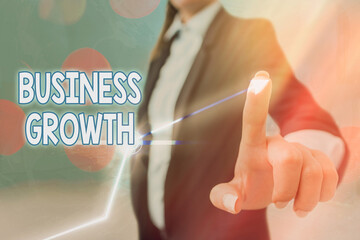 Poster - Text sign showing Business Growth. Business photo text a longterm stage where enterprise qualifies for expansion