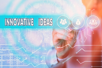 Poster - Word writing text Innovative Ideas. Business photo showcasing concepts that are a better solution to market needs
