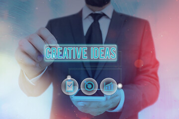 Poster - Word writing text Creative Ideas. Business photo showcasing Unique strategy for captivating audiences interest