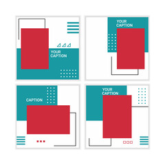 Canvas Print - set Social media post template.minimalist design