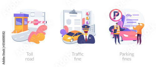 Fotografía Driving rules violation abstract concept vector illustration set