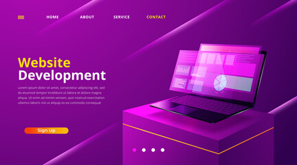 Mobile app development concept. Vector illustration