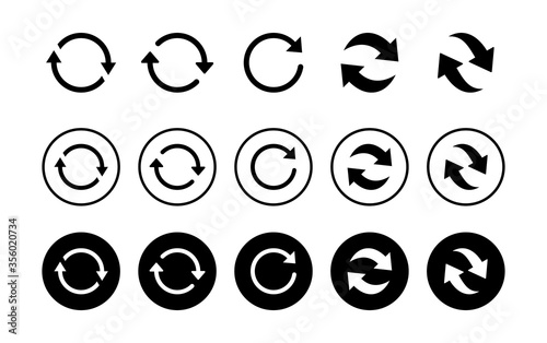 Fotomural Refresh icon set isolated on white background