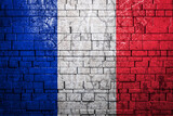 Fototapeta Paryż - Flag  banner on  stone texture background.