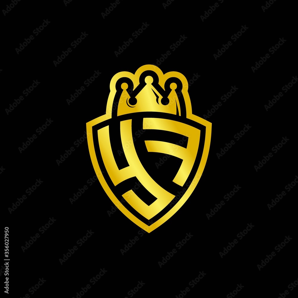 YF monogram logo with shield and crown style design template Stock ...