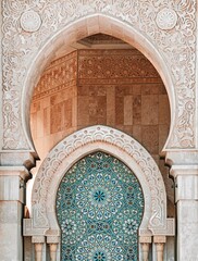 Sticker - Vertical shot of Hassan II Mosque in Casablanca, Morocco