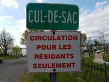 Cul De Sac Sign Street For Residents Only Sign In French