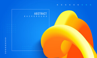 Poster - Abstract yellow blue color fluid background with modern geometric dynamic motion styles
