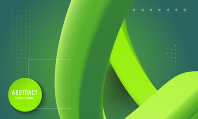 Poster - Abstract green color fluid background with modern geometric dynamic motion styles