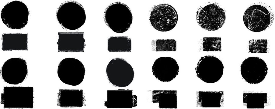 Grunge post Stamps Collection, Circles. Banners, Insignias , Logos, Icons, Labels and Badges Set . vector distress textures.blank shapes.