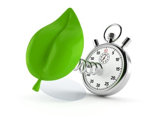 Canvas Print - Leaf with stopwatch