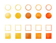 【 orange /  circle / square 】Hand painted watercolor frames, abstract watercolor background, vector illustration.