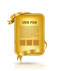 Wall Mural - gold billboard and gold ribbon