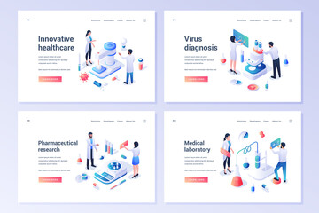 Poster - Collection of website banners for contemporary medical investigations
