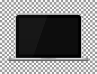 Poster - laptop with screen. mockup of computer isolated on transparent background. blank black monitor of no