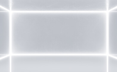 Aufkleber - Minimalistic white gallery interior with blank wall