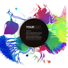 Poster - Minimal colorful abstract graphic design with a black circle box with your text. Eps 10 stock vector illustration