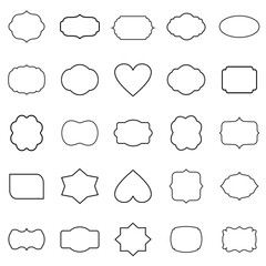 Poster - Set of Shaped Labels, Frame vectors in white background vector