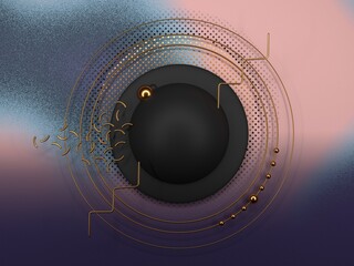Poster - purple, pink and black background with copy space for poster design. memphis inspired elements. 3d r