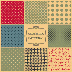 Poster - Set of seamless hand drawn texture designs for backgrounds. Doodle pattern. vector illustration.