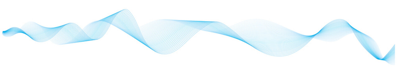 abstract blue wave lines frame on white background
