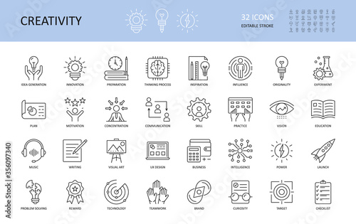 Fotografía Set of vector creativity icons