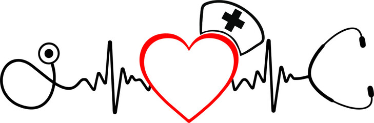Heartbeat SVG, Nurse SVG, Doctor SVG, Healthcare Svg, Stethoscope Svg,nurse svg, medical team svg, medical svg, nursing svg, bandage svg