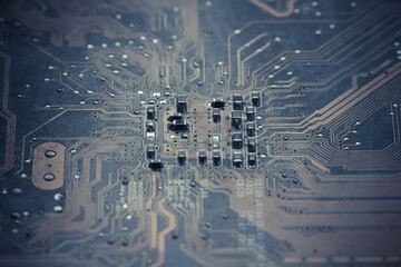 Electronics Circuit board background , close-up.