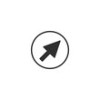 © CarryLove - mouse arrow cursor icon in circle. Link or click icon. Stock Vector illustration isolated on white background.