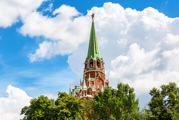 Sticker - View of the Borovitskaya tower of the Moscow Kremlin