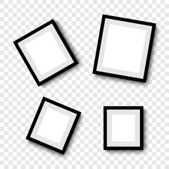 Wall Mural - photo frames. collection photo frames, isolated. template mockup photo frame different shapes. trans