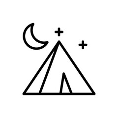 Poster - Tent, moon icon. Simple line, outline vector elements of camping icons for ui and ux, website or mobile application
