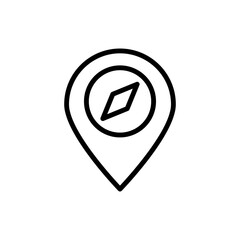 Poster - Location pin, compass icon. Simple line, outline vector elements of camping icons for ui and ux, website or mobile application