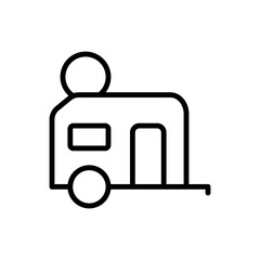 Poster - Trailer, sun icon. Simple line, outline vector elements of camping icons for ui and ux, website or mobile application