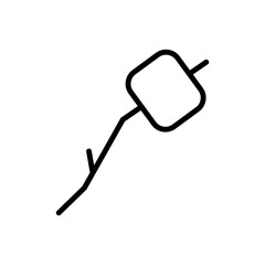 Poster - Marshmallows, branch icon. Simple line, outline vector elements of camping icons for ui and ux, website or mobile application