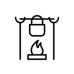 Poster - Pan, bonfire icon. Simple line, outline vector elements of camping icons for ui and ux, website or mobile application