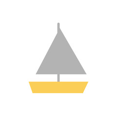 Poster - Sailboat icon. Simple color vector elements of camping icons for ui and ux, website or mobile application