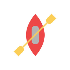 Poster - Canoe, boat icon. Simple color vector elements of camping icons for ui and ux, website or mobile application