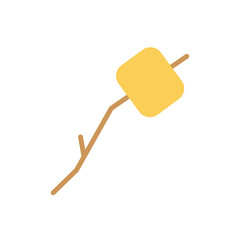 Poster - Marshmallows, branch icon. Simple color vector elements of camping icons for ui and ux, website or mobile application