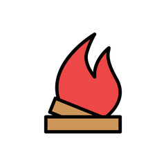 Poster - Fire, bonfire icon. Simple color with outline vector elements of camping icons for ui and ux, website or mobile application