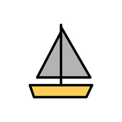 Poster - Sailboat icon. Simple color with outline vector elements of camping icons for ui and ux, website or mobile application