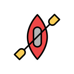Poster - Canoe, boat icon. Simple color with outline vector elements of camping icons for ui and ux, website or mobile application