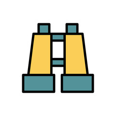 Poster - Binoculars, camping icon. Simple color with outline vector elements of camping icons for ui and ux, website or mobile application