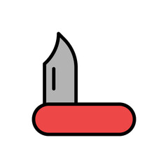 Poster - Knife, camping icon. Simple color with outline vector elements of camping icons for ui and ux, website or mobile application
