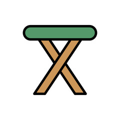 Poster - Chair, camping icon. Simple color with outline vector elements of camping icons for ui and ux, website or mobile application
